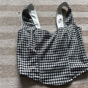 Anthropologie Gingham Corset Tank Top